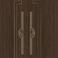 Golden Decorative Handles On Brown Wooden Doors With Elegant Design
