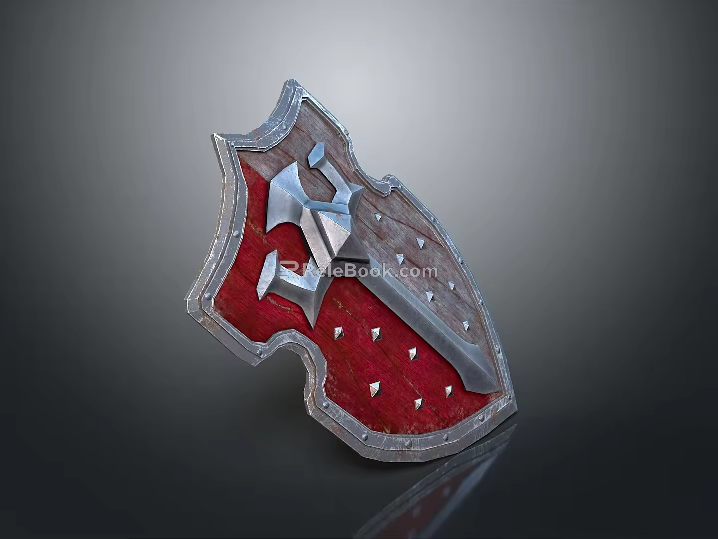 Medieval Shield Ancient Shield Defensive Weapon Ancient Shield Iron Shield Protective Shield Wooden Shield 3d model