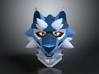 Modern mask wolf head cartoon wolf head wolf totem 3d model Modern mask wolf head cartoon wolf head wolf totem 3d model