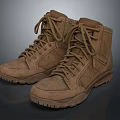 Brown Lace Up Leather Work Boots With Durable Sole And Outdoor Design