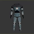 Detailed Futuristic Armored Suit 3D Model With Metallic Plating And Mechanical Joints