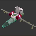 Unique Airplane Themed Model With Toilet And Red Circular Parts