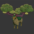 Enchanting Sheep Character With Tree Covered Purple Horns And Green Leafy Foliage