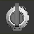 Silver Cylindrical Weapon Grenade With Gray Components And Reflective Base