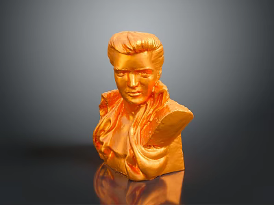 Golden Human Bust Medical Device Model For Anatomical Study And Training 3d model