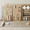 Organized Sports Equipment Storage For Home Gym With Yoga Mat Exercise Balls And Dumbbells