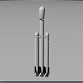 White Multi Stage Space Rocket With Thrusters For Space Exploration Mission 3d model