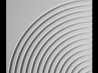 Sleek Modern Curved Wall Paneling With Layered Three Dimensional Design 3d model