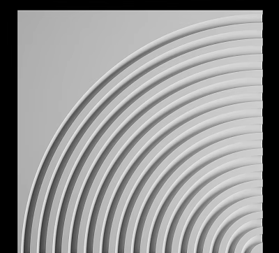 Sleek Modern Curved Wall Paneling With Layered Three Dimensional Design 3d model