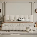 Elegant Bedroom Interior With Upholstered Headboard Bed Pillows Nightstands And Wall Lamps