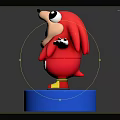 Red Cartoon Character With Open Arms And Smiling Expression Standing On Blue Base 3d model