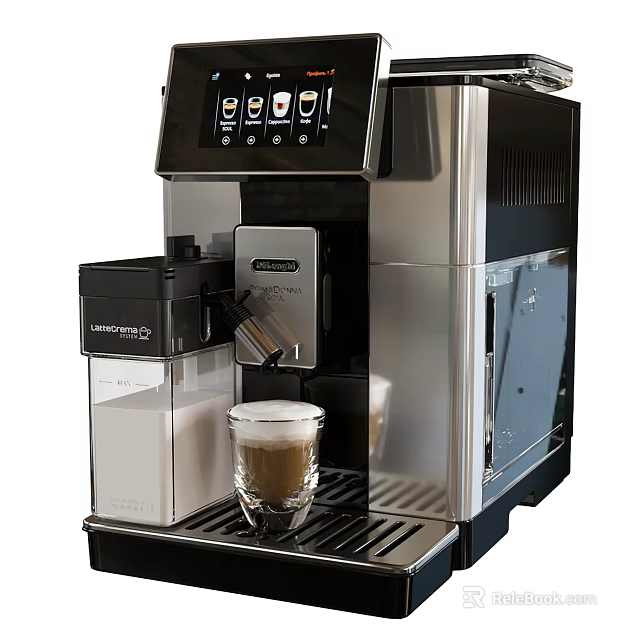 Automatic Stainless Steel Espresso Machine Brewing Coffee As Kitchen Appliance 3d model 