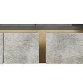 Modern Reception Desk Design With Gray Marble Surface And Gold Metal Frame 3d model