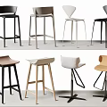 Modern Bar Stools With Different Designs And Various Color Options 3d model
