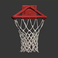 Innovative Sports Facility Architecture With Red Basketball Hoop And White Net Structure