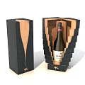 Elegant Wine Bottle And Wine Glass In Wooden Storage Display Box Case