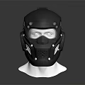 Black Tactical Helmet With Metal Accents And Ventilation Holes On White Mannequin Head