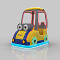Electric Toy Car Minion Style With Big Eyes Yellow Blue Body Smiling Face Wheels
