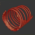 Golden Spiral Sculpture with Multiple Curved Metal Rings Shiny Surface and Unique Wavy Edges Design