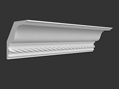 Decorative White Molding With Spiral Pattern Design For Architectural Interior Use 3d model
