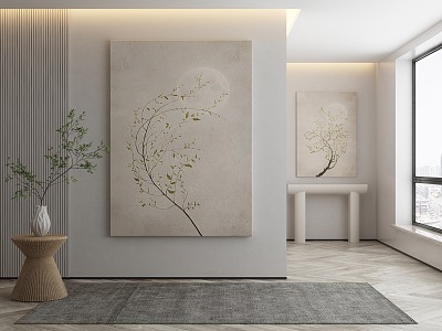 Modern plant painting decorative painting 3d model