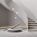 modern revolving staircase 3d model