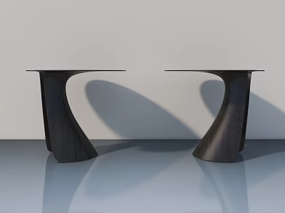 Modern Living Room Sofa And Coffee Table Set With Unique Curved Base And Sleek Tabletop 3d model