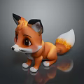 Cartoon Fox Game Movie Character With Brown White Fur Big Eyes Black Tipped Ears