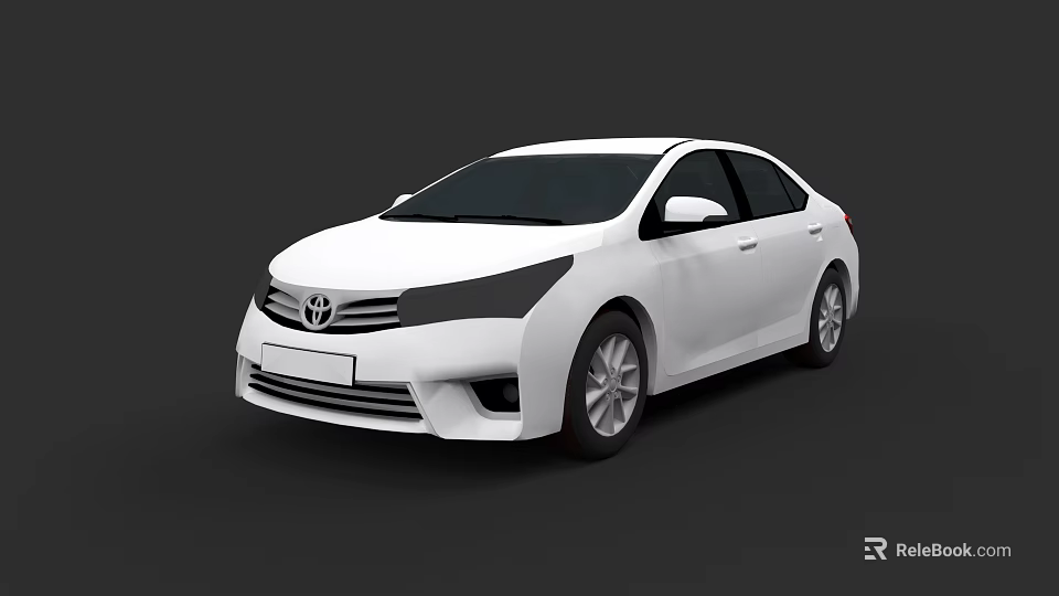 White Toyota Sedan With Modern Exterior Design And Sleek Body Features 3d model 