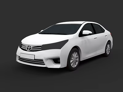 White Toyota Sedan With Modern Exterior Design And Sleek Body Features 3d model