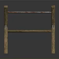 Rustic Wooden Furniture With Cross Legs And Red Striped Rungs Structure Design