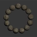 Handmade Round Bead Bracelet With Dark Gray Rough Surface For Daily Use 3d model