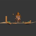 Modern Vans Ancient Shelf Cars Camel Vendors Rickbages 3d model