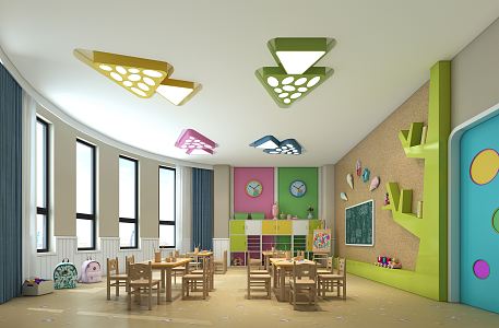 Modern Kindergarten Art Room 3d model