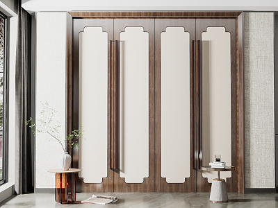 New Chinese Style Door Flat Door with Four Doors model