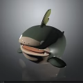 Cute Green Cartoon Shark With Yellow Fin Playful Design 3D Rendered Plush Toy