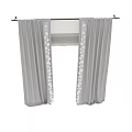 Elegant Grey Curtains with Lace Trim and Pleats for Home Interior Decor