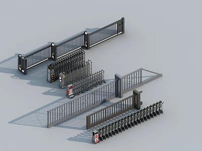Modern Security Gates Turnstiles and Barriers for Access Control Systems 3d model