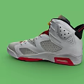 White High Top Basketball Shoes With Perforated Upper Red Sole And Gray Accents
