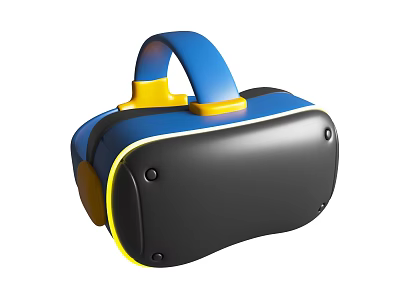 Playful Kids VR Headset Amusement Equipment With Blue Yellow Black Design 3d model
