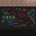 Modern decorative lights neon combination 3d model
