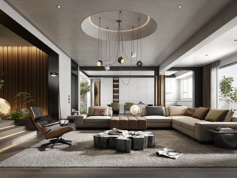 Modern Minotti living room 3d model