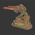 Copper Colored Mechanical Arm Model Featuring Intricate Robotic Structure And Stable Base
