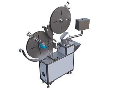 Automatic Industrial Equipment With Dual Rollers Mobile Base And Control Unit 3d model