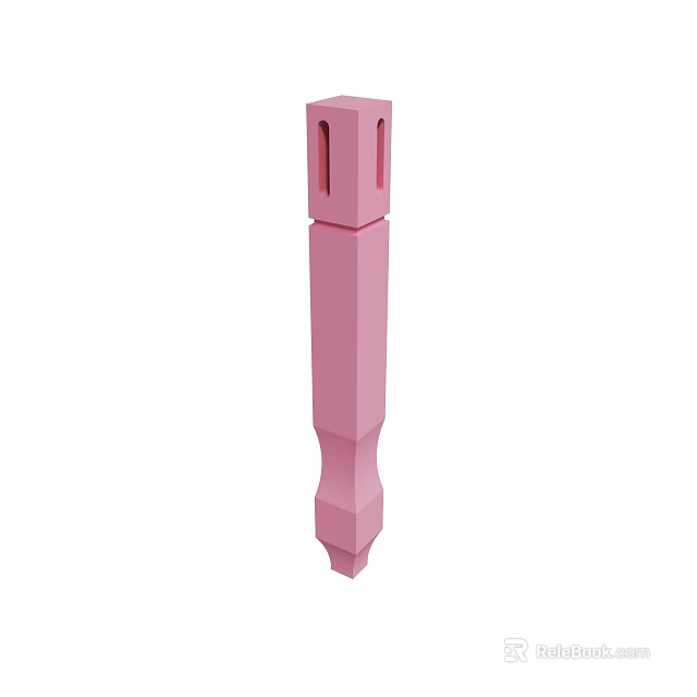 Pink Cylindrical Mechanical Part With Holes And Segmented Design Structure 3d model