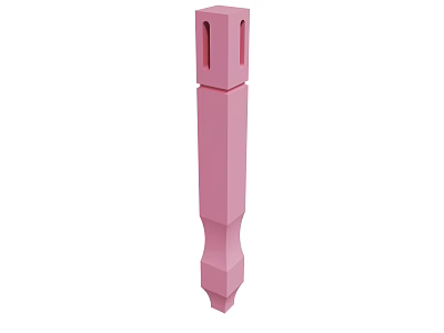 Pink Cylindrical Mechanical Part With Holes And Segmented Design Structure 3d model