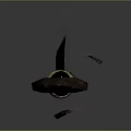 Traditional Spear Weapon With Wooden Shaft Black Gold Decorations Pointed Tip And Feathered End