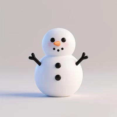 Snowman Little Snowman Doll Plastic Toy Doll Decorations Ornaments 3d model