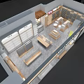 HEZIYIBAI Store Interior Design With Shelves Display And Lighting Fixtures