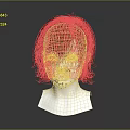 Fashionable White Mannequin Head With Layered Red Short Hair Wig